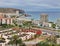 View of Los Cristianos city with the ocean. Tenerife. Canary Islands. Spain