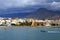 View of Los Cristianos coastline on a cloudy day.Tenerife,Canary Islands,Spain.