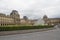 View Louvre building of Louvre Museum and Pyramid