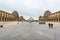 View of the Louvre Pyramid in the center of the Napoleon Courtyard of the Palais du Louvre.