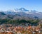 View of Lovcen mountain and Cetinje city. Montenegro.