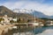 View of Lovcen mountain from Tivat city. Montenegro