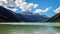 View on the lovely Lago di Poschiavo Graubunden, Switzerland