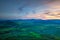 View from Lovos Hill. Sunset  in Central Bohemian Highlands, Czech Republic