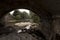 View of the lower part of the Roman stone bridge in Cangas de Onis over the river in Spain