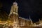 View on the Lubinius church in the medieval city Deventer in the Netherlands by night