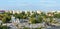 View of Lublin from the observation deck of the castle. The Donjon Tower is a Romanesque defensive tower, the oldest building on