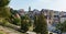 View of Lublin from the observation deck of the castle. The Donjon Tower is a Romanesque defensive tower, the oldest building on