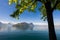 View of Lucerne lake with swiss alps in spring