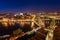 View of Luis I Bridge at Night in Porto