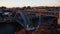 View of the Luis I Iron bridge over the Douro river at dusk, Porto