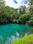 A view of the luminous blue Rio Celeste in Costa Rica