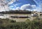 View from the Lungotevere towards the river with boats of De Pinedo River Club and the floating barracks of the Rome Fluvial fire