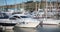 View of the luxurious marina of Albufeira where are parked tourist boats