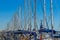 View of luxurious yachts  tied up at the dock of a marine