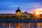 View of Lyon city at sunset