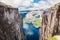 View of Lysefjord and Kjerag mountain, landmark in Norway