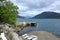 View of the Lysefjord from the waters edge at Bakers Paradise