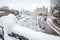 A view from MacKenzie bridge, Rideau canal in Ottawa downtown core in winter