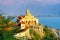 View of Madonna del Sasso Church above Locarno city and the Maggiore lake