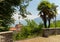 View of Madonna del Sasso Sanctuary in Orselina, above Locarno city and lake Maggiore, Switzerland