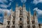 View of magnificent Cathedral of Milano, Milan, Italy, summer time