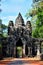 View of the magnificent entrance to the complex of Angkor Thom