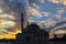 The view of the magnificent silhouette of the Sultan Selim Mosque in Konya of Turkey.