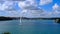 View of Mahon: boats in the sea with city on the bottom. Menorca, Balearic Islands, Spain