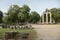 View of the main monuments and sites of Greece. Ruins of Olympia. Filipeion