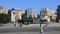 View of the main square of Ukraine and city Kiev - Maidan. People walk along the Independence Square, cars drive