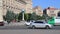 View of the main square of Ukraine and city Kiev - Maidan. People walk along the Independence Square, cars drive