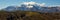 view of the Majella mountain in Abruzzo Italy with snowy peak. Banner