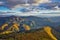 View from Majerova skala rock on Velka Fatra during autumn