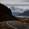 View of the majestic Aoraki Mount Cook with the road leading to Mount Cook Village. Taken during winter in New Zealand.