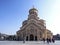 View of the majestic building of Holy Trinity Cathedral in Tbilisi