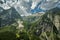 View on majestic high peaks of Swiss Alps around Grimselpass