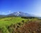 View of Majestic Mount Kinabalu with beautiful blue sky at background.