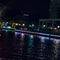 View of Malacca River at night, a popular nightlife spot with bars and music which is beautifully lit up, Night view of the