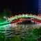 View of Malacca River at night, a popular nightlife spot with bars and music which is beautifully lit up, Night view of the