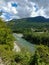 View of the Malaya Laba River and the village of Nikitino in the Krasnodar Territory