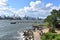 View of Manhattan from Domino Park in Brooklyn, New York