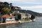 View of mansions by Bosphorus in Kandilli area of Asian side of Istanbul. It is a sunny summer day.