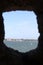 View of Mantanzas Bay from Lookout Tower window of Castillo de San Marcos Fort