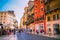 View of many tourists in the famous shopping street in Verona