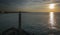 View of Margate Harbour Arm at sunset overlooking the sea. Kent, England