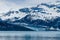 A view of the Margerie Glacier and mountain backdrop in Glacier Bay, Alaska