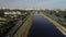 View of Marginal Pinheiros with the Pinheiros river and modern buildings in Sao Paulo, Brazil