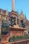 View of Marian Column Topped by Golden Virgin Mary in front of New City Hall in Marienplatz