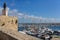 View of marina in Alghero city of the italian island Sardinia